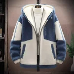 Autumn Winter Men's Jackets Korean Fashion Streetwear Harajuku Winter Hooded Jackets Casual Men Clothing Wool Jacket Warm Jacket