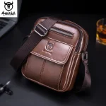 BULLCAPTAIN 2023 New Men's Genuine Leather Messenger Shoulder Bag Cowhide Male Small Casual Crossbody Bag Fashion handbags - Image 6