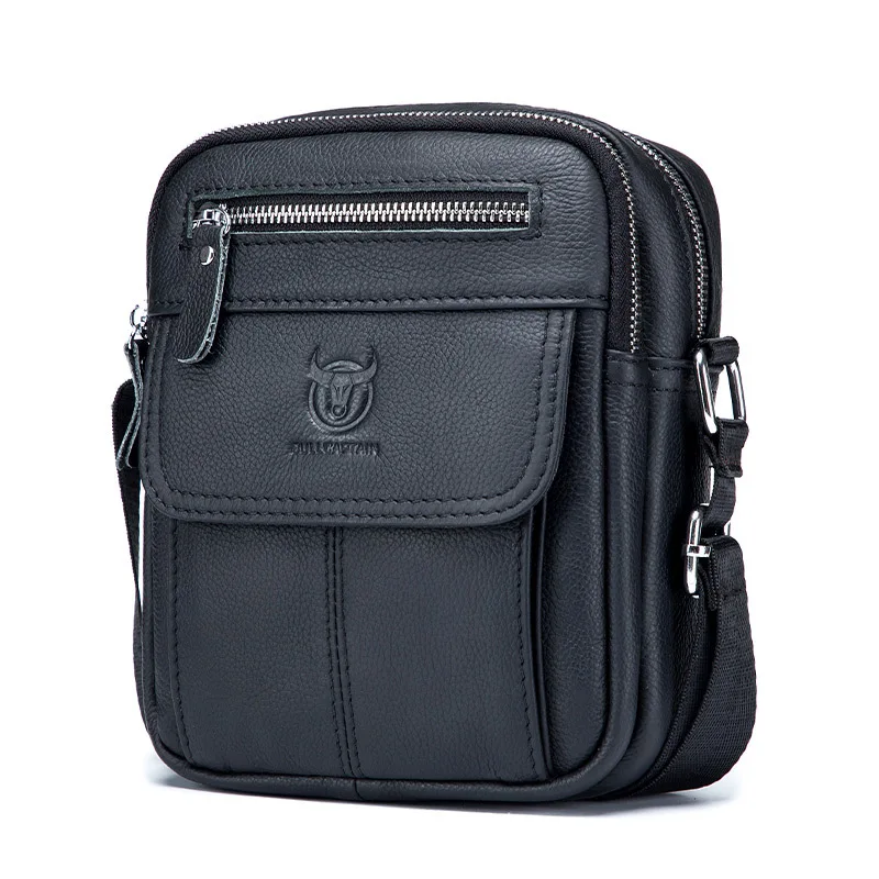 BULLCAPTAIN-2023-New-Men-s-Genuine-Leather-Messenger-Shoulder-Bag-Cowhide-Male-Small-Casual-Crossbody-Bag BULLCAPTAIN 2023 New Men's Genuine Leather Messenger Shoulder Bag Cowhide Male Small Casual Crossbody Bag Fashion handbags - Image 1