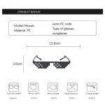 Black Mosaic Sunglasses Funny Toy Mosaic Strip Sunglasses Trick Toy Retro Thug Life Glasses Deal With It Glasses Pixel Women Men - Image 5