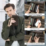 Contact'S Genuine Leather Men's Wallet Clutch Bag Card Holder Long Wallets Double Zipper Large Capacity Vintage Male Purses - Image 3
