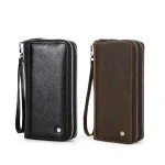 Contact'S Genuine Leather Men's Wallet Clutch Bag Card Holder Long Wallets Double Zipper Large Capacity Vintage Male Purses - Image 4
