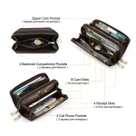 Contact'S Genuine Leather Men's Wallet Clutch Bag Card Holder Long Wallets Double Zipper Large Capacity Vintage Male Purses - Image 6