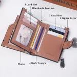 Custom Personalized Photo Wallets Men Short Wallet Design Retro High Capacity Purse Gift for Men Husband with Zipper Coin Pocket - Image 2