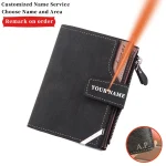 Custom Personalized Photo Wallets Men Short Wallet Design Retro High Capacity Purse Gift for Men Husband with Zipper Coin Pocket - Image 5