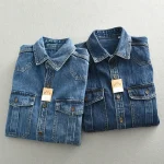 Heavyweight Retro Casual Wear Men's Shirt Coat Washed Denim Blouse Cargo Jeans Oversized Tops Wear-resistant Clothing Loose - Image 2
