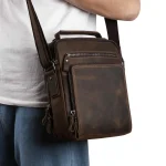 JOYIR New Genuine Leather Men Vintage Handbags Small Flap Men's Shoulder Bag Casual Office Messenger Bags Fashion Crossbody Bag - Image 2