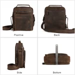 JOYIR New Genuine Leather Men Vintage Handbags Small Flap Men's Shoulder Bag Casual Office Messenger Bags Fashion Crossbody Bag - Image 3