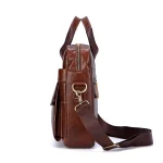 Men Genuine Leather Handbags Casual Leather Laptop Bags Male Business Travel Messenger Bags Men's Crossbody Shoulder Bag - Image 2