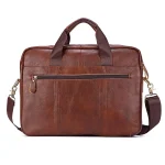 Men Genuine Leather Handbags Casual Leather Laptop Bags Male Business Travel Messenger Bags Men's Crossbody Shoulder Bag - Image 3
