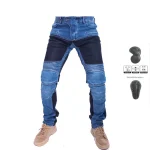Men Jeans Collection Classic Denim UGB06 PK718 PK719 Zip Motorcycle Pants Pantalones Motocicleta Hombre Featherbed Jeans Gears - Image 4