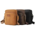 New Men's Cow Leather Crossbody Bag Man Shoulder Bag Casual Male Small Simple Bag For Men - Image 5