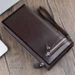 PU Leather Business Style Long Men Wallets Hand Bag Zipper Multi-Function Purse Card & ID Holders