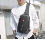 SWISS New Men's Fashion Chest Bag Solid Color Chest Bag Outdoor Casual Fashion Shoulder Crossbody Bag Waterproof anti-theft bag - Image 6