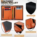 TEEHON Dermic carbon fiber shape Men Wallet Coin Pocket RFID Credit Card Holder Half Span Design Black Purse - Image 3