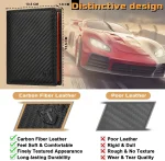 TEEHON Dermic carbon fiber shape Men Wallet Coin Pocket RFID Credit Card Holder Half Span Design Black Purse - Image 4
