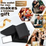 TEEHON Dermic carbon fiber shape Men Wallet Coin Pocket RFID Credit Card Holder Half Span Design Black Purse - Image 6