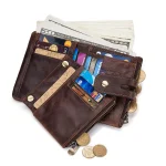 Top Sale 100% Genuine Leather Men Wallet Coin Purse Small Card Holder PORTFOLIO Portomonee Male Walet Pocket Coffee Money - Image 3