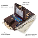 Top Sale 100% Genuine Leather Men Wallet Coin Purse Small Card Holder PORTFOLIO Portomonee Male Walet Pocket Coffee Money - Image 5