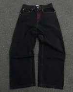 Y2K Jeans Mens Hip Hop Retro Skull Embroidery Washed Baggy Denim Pants New Straight Casual Loose Wide Leg Trouser Streetwear - Image 3